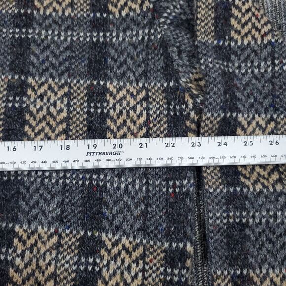 VTG 70s McGregor Geometric Plaid, Grandpa, Preppy, Wool Sweater *XL* Knit - Picture 10 of 10
